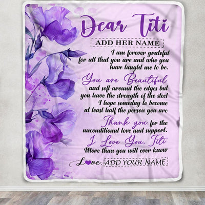 Personalized To My Titi Gifts From Niece Nephew Blanket Flower You Are Beautiful Gifts For Titi Mothers Day Birthday Christmas Customized Fleece Throw Blanket | siriusteestore