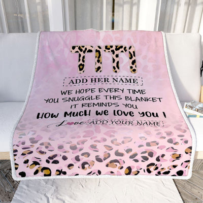 Personalized To My Titi Gifts From Niece Nephew Blanket Pink Leopard Happy Birthday Gifts For Titi Mothers Day Christmas Customized Fleece Throw Blanket | siriusteestore
