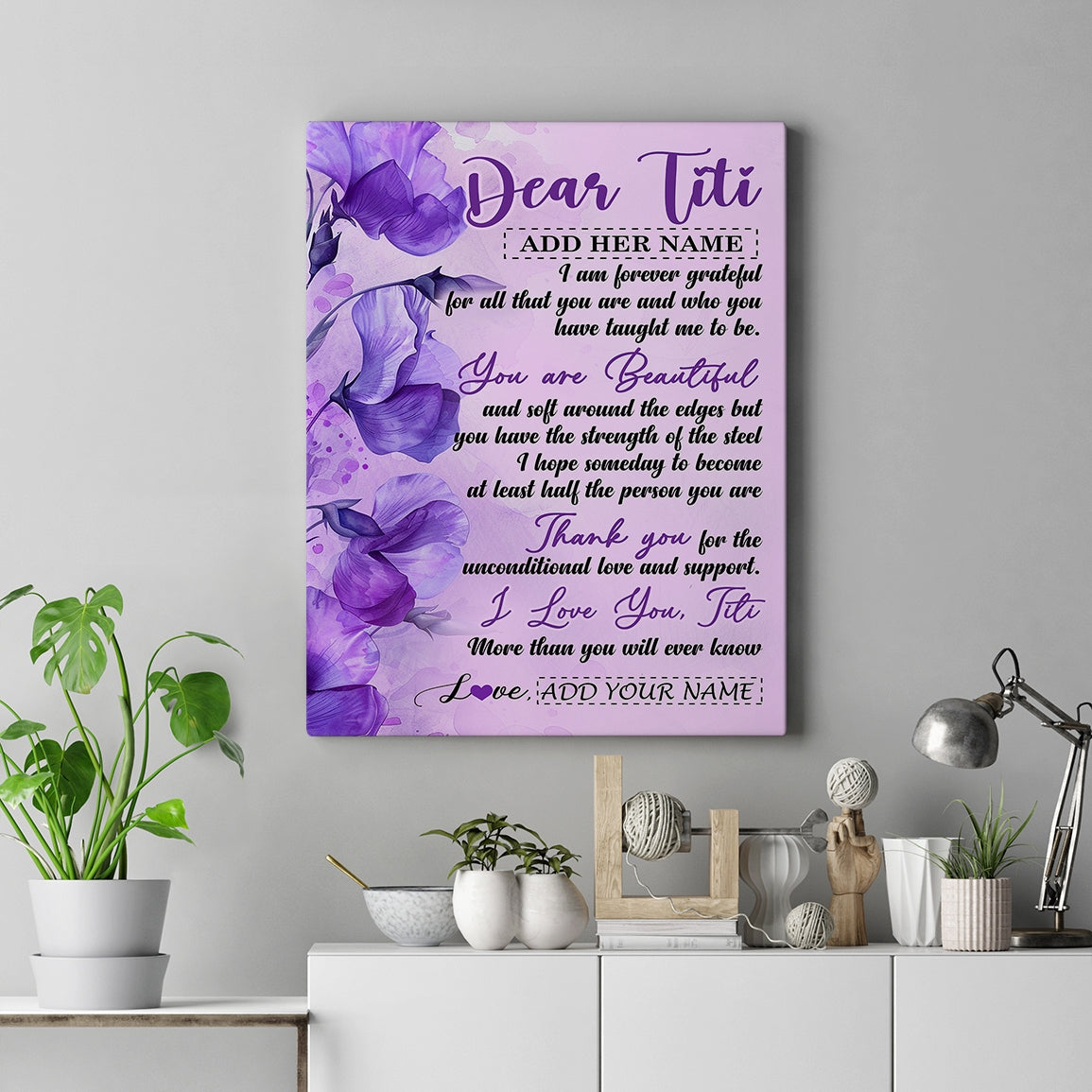 Personalized To My Titi Gifts From Niece Nephew Canvas Flower You Are Beautiful Gifts For Titi Mothers Day Birthday Christmas Custom Custom Art Print Framed Canvas | siriusteestore
