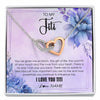 Interlocking Hearts Necklace Stainless Steel & Rose Gold Finish | 1 | Personalized To My Titi Necklace From Niece Nephew I Love You Titi Birthday Gifts Mothers Day Jewelry Pendant Christmas Customized Gift Box Message Card | siriusteestore