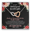 Interlocking Hearts Necklace Stainless Steel & Rose Gold Finish | 1 | Personalized To My Unbiological Granddaughter Necklace Family Together Birthday Gifts For Bonus Granddaughter Christmas Customized Gift Box Message Card | siriusteestore