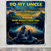 Personalized To My Uncle Blanket Fathers Day Uncle Gifts From Niece Nephew How Much I Love You Wolf Uncle Birthday Gifts Christmas Custom Fleece Blanket | siriusteestore
