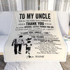 Personalized To My Uncle Blanket From Nephew For All The Times That I Forgot To Thank You Uncle Birthday Mothers Day Christmas Customized Fleece Blanket | siriusteestore
