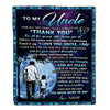 Personalized To My Uncle Blanket From Nephew Thank You Day By Day Uncle Birthday Fathers Day Thanksgiving Christmas Customized Bed Fleece Blanket | siriusteestore