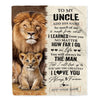 Personalized To My Uncle Blanket From Niece Nephew You Are The Greatest Lion Uncle Birthday Gifts Fathers Day Christmas Customized Travel Fleece Throw Blanket | siriusteestore