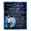 Personalized To My Uncle Blanket From Niece Thank You Day By Day Uncle Birthday Fathers Day Thanksgiving Christmas Customized Bed Fleece Blanket | siriusteestore
