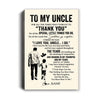 Personalized To My Uncle Canvas From Nephew For All The Times That I Forgot To Thank You Uncle Birthday Fathers Day Christmas Custom Wall Art Print Framed Canvas | siriusteestore