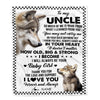 Personalized To My Uncle From Niece Blanket Wolf Always Be Your Little Girl Uncle Fathers Day Birthday Christmas Gift Customized Fleece Throw Blanket | siriusteestore