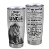 Personalized To My Uncle From Niece Litte Girl Stainless Steel Tumbler Cup Love You Always And Forever Lion Uncle Fathers Day Birthday Christmas Travel Mug | siriusteestore