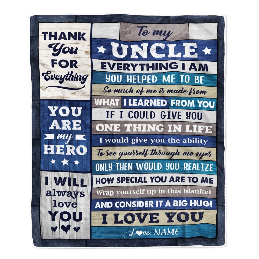 Personalized To My Uncle From Niece Nephew Wood Blanket Birthday Gift For Uncle Who Wants Nothing Best Uncle Fathers Day Christmas Customized Fleece Blanket | siriusteestore