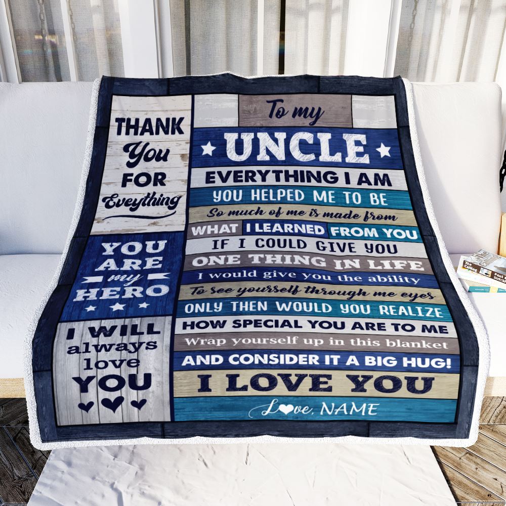 Personalized To My Uncle From Niece Nephew Wood Blanket Birthday Gift For Uncle Who Wants Nothing Best Uncle Fathers Day Christmas Customized Fleece Blanket | siriusteestore