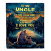 Personalized To My Uncle Gifts Blanket From Nephew Niece I Love You Bear Uncle Birthday Gifts Present For Fathers Day Christmas Custom Fleece Throw Blanket | siriusteestore