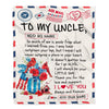Personalized To My Uncle Gifts Blanket From Niece Nephew Cardinal Letter Air Mail Letter Birthday Gifts For Uncle Fathers Day Christmas Uncle Fleece Throw Blanket | siriusteestore