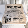 Personalized To My Uncle Gifts Blanket From Niece Thank You My Hero Uncle Birthday Gift Fathers Day Thanksgiving Christmas Customized Fleece Throw Blanket | siriusteestore