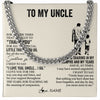 Cuban Link Chain Necklace Stainless Steel | 1 | Personalized To My Uncle Necklace From Nephew For All The Times That I Forgot To Thank You Birthday Fathers Day Christmas Customized Gift Box Message Card | siriusteestore