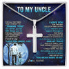 Stainless Cross Necklace Stainless Steel | 1 | Personalized To My Uncle Necklace From Niece Thank You Day By Day Uncle Birthday Gifts Fathers Day Christmas Customized Gift Box Message Card | siriusteestore