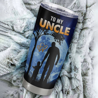 Personalized To My Uncle Tumbler From Nephew Niece Stainless Steel Cup Thank You Grateful Love Uncle Birthday Gifts Fathers Day Thanksgiving Christmas Custom Travel Mug | siriusteestore