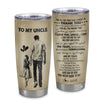 Personalized To My Uncle Tumbler From Niece Stainless Steel Cup For All The Times That I Forgot To Thank You Uncle Birthday Fathers Day Christmas Travel Mug | siriusteestore