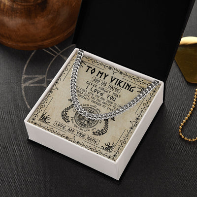 Cuban Link Chain Necklace Stainless Steel | 2 | Personalized To My Viking Necklace For Men I Love You Jewelry Gifts Him Husband Son On Valentines Fathers Day Birthday Christmas Custom Gift Box Message Card | https://siriusteestore.