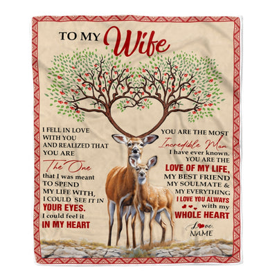 Personalized To My Wife Blanket From Husband Deer You Are The Love Of My Life Wife Birthday Wedding Anniversary Christmas Customized Fleece Blanket | siriusteestore