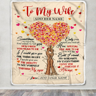 Personalized To My Wife Blanket From Husband Heart Tree How Special You Are My Soulmate Best Friend Customized Anniversary Birthday Christmas Fleece Blanket | siriusteestore