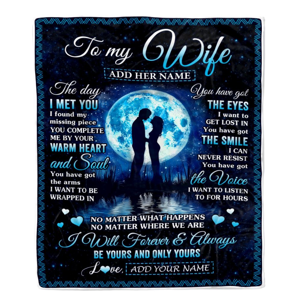 Personalized To My Wife Blanket Wood The Day I Met You Husband Birthday Anniversary Romantic Valentines Day Gifts For Her Christmas Customized Fleece Blanket | siriusteestore