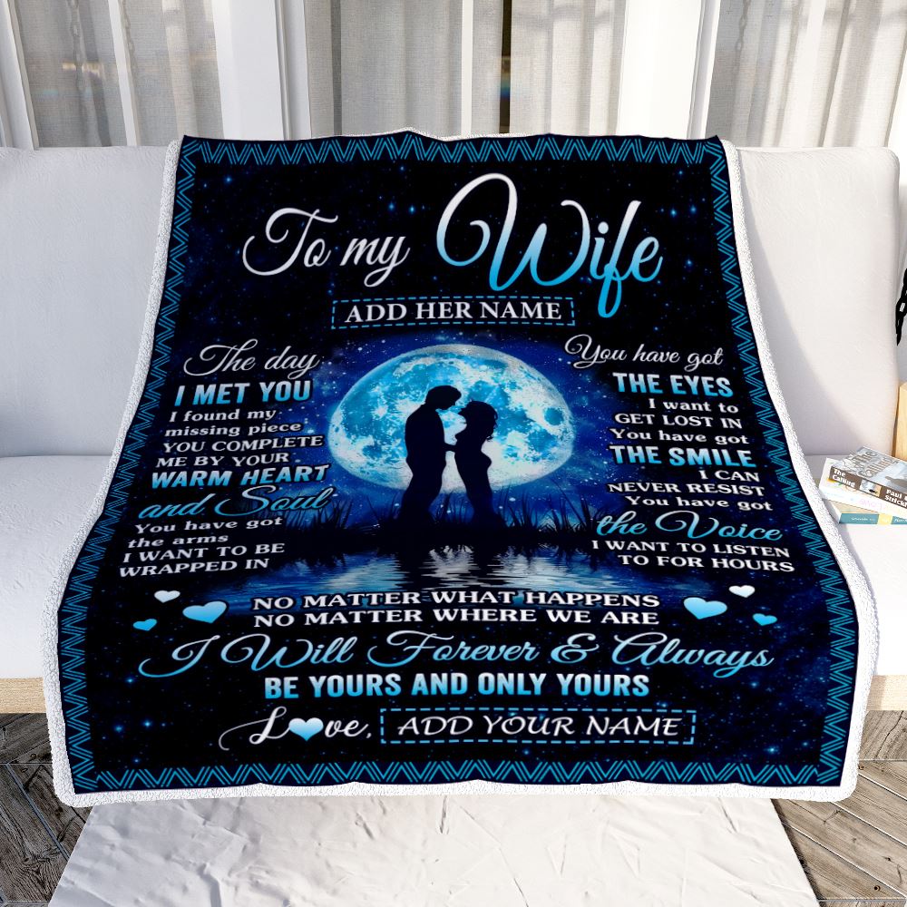 Personalized To My Wife Blanket Wood The Day I Met You Husband Birthday Anniversary Romantic Valentines Day Gifts For Her Christmas Customized Fleece Blanket | siriusteestore