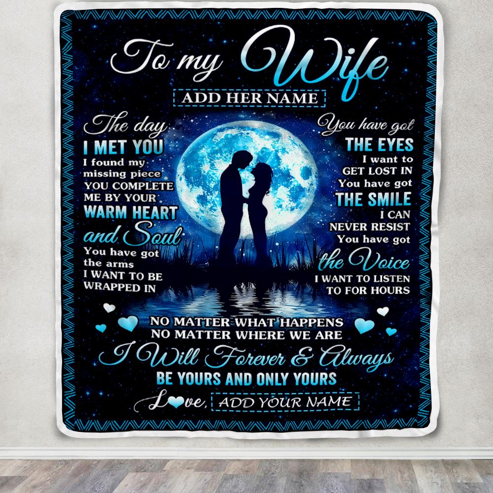 Personalized To My Wife Blanket Wood The Day I Met You Husband Birthday Anniversary Romantic Valentines Day Gifts For Her Christmas Customized Fleece Blanket | siriusteestore