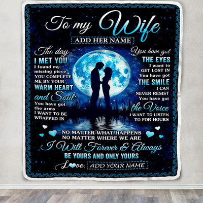 Personalized To My Wife Blanket Wood The Day I Met You Husband Birthday Anniversary Romantic Valentines Day Gifts For Her Christmas Customized Fleece Blanket | siriusteestore