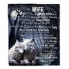 Personalized To My Wife Blankets From Husband Wolf Never Forget That I Love You Wife Birthday Wedding Anniversary Christmas Customized Fleece Blanket | siriusteestore