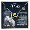 Interlocking Hearts Necklace 18K Yellow Gold Finish | 1 | Personalized To My Wife Canvas From Husband I Want You Wolf Wife Birthday Gifts Anniversary Romantic Valentines Day Christmas Custom Wall Art Print Framed Canvas | siriusteestore