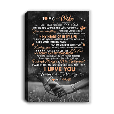 Personalized To My Wife Canvas From Husband Love You Longer Wife Birthday Gift Anniversary Wedding Valentines Day Christmas Custom Wall Art Print Framed Canvas | siriusteestore