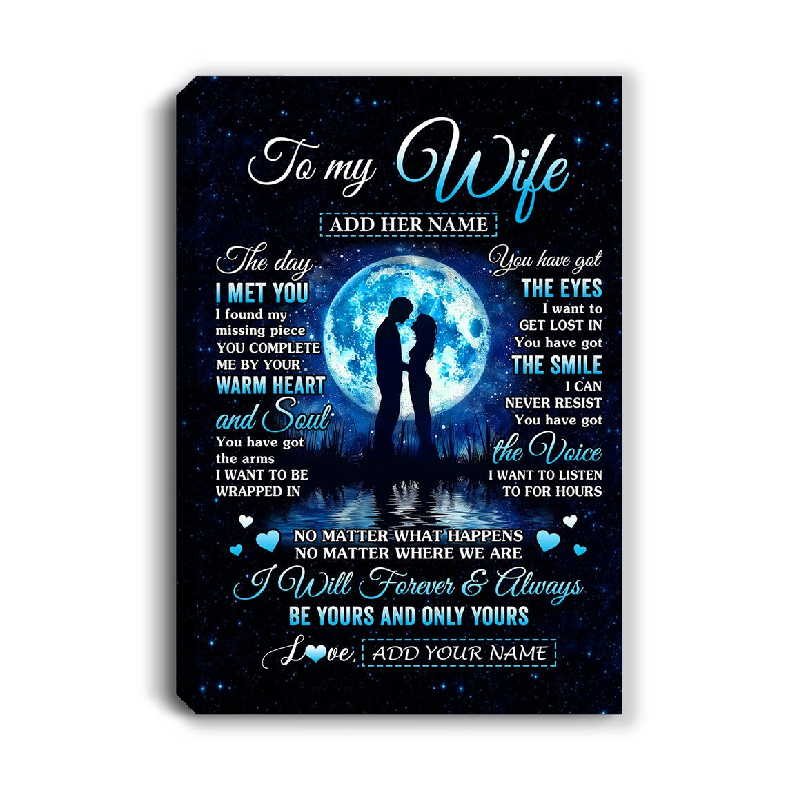 Personalized To My Wife Canvas The Day I Met You Husband Birthday Anniversary Romantic Valentines Day Gifts For Her Christmas Custom Wall Art Print Framed Canvas | siriusteestore