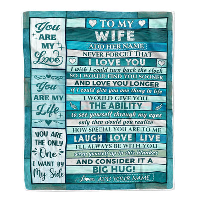Personalized To My Wife From Husband Blanket Wood You Are My Love Birthday Gifts For Wife Anniversary Wedding For Her Valentines Day Christmas Fleece Blanket | siriusteestore