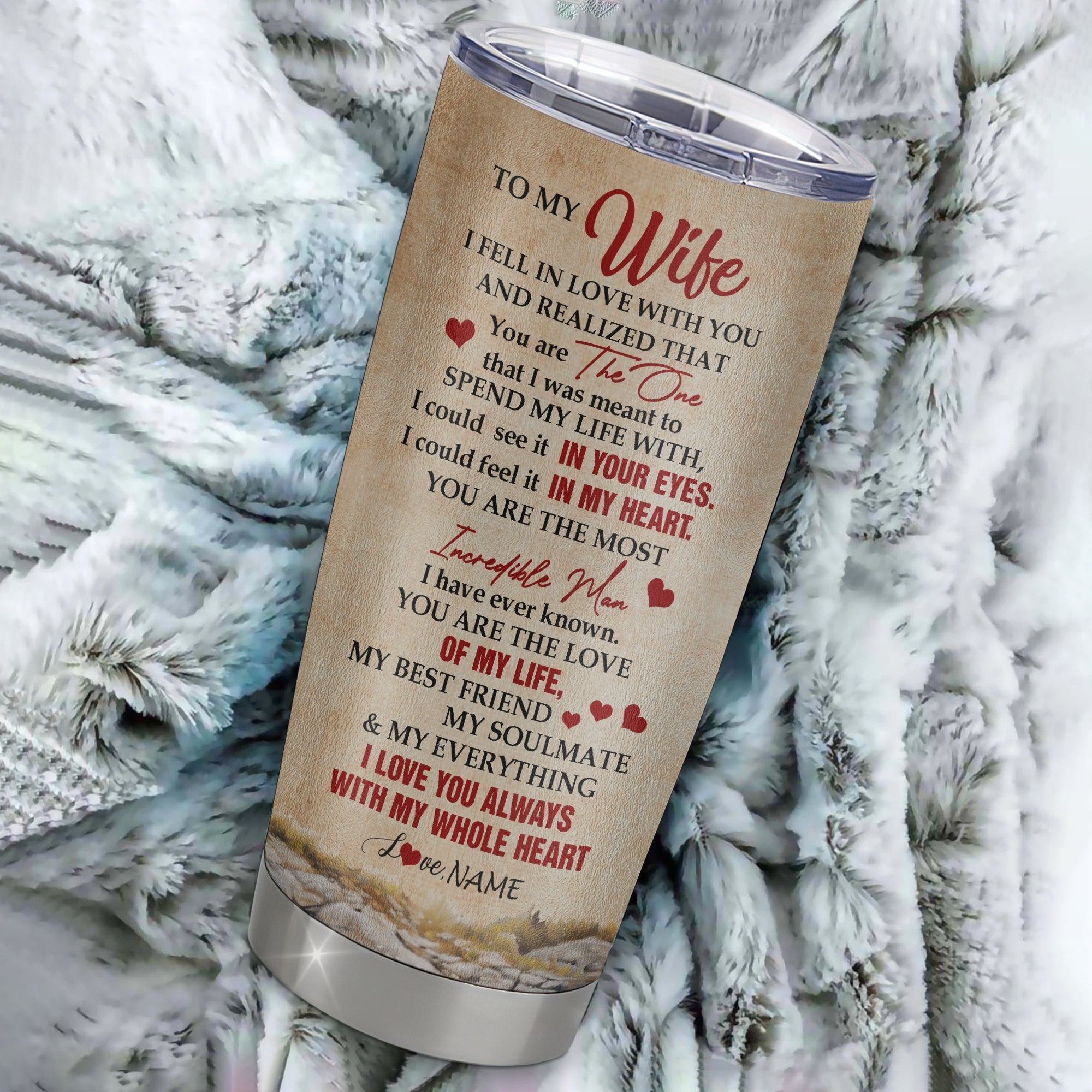 Personalized To My Wife From Husband Stainless Steel Tumbler Cup Deer You Are The Love Of My Life Wife Birthday Anniversary Wedding Day Christmas For Her Travel Mug | siriusteestore