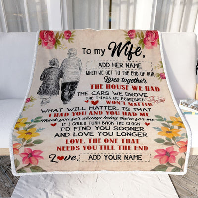 Personalized To My Wife Gifts From Husband Blanket Grow Old Together Wife Wedding Anniversary Birthday Gifts For Wife Her Christmas Customized Fleece Blanket | siriusteestore