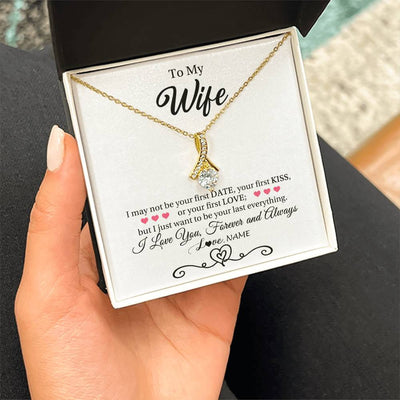 Alluring Beauty Necklace 18K Yellow Gold Finish | 2 | Personalized To My Wife Necklace For Women I Love You Wife From Husband Birthday Anniversary Wedding Valentines Day Pendant Customized Gift Box Message Card | siriusteestore