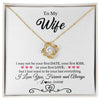 Love Knot Necklace 18K Yellow Gold Finish | 1 | Personalized To My Wife Necklace For Women I Love You Wife From Husband Birthday Anniversary Wedding Valentines Day Pendant Customized Gift Box Message Card | siriusteestore