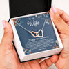 Interlocking Hearts Necklace Stainless Steel & Rose Gold Finish | 2 | Personalized To My Wife Necklace From Husband 1 Year Wedding Anniversary For Her 1st Anniversary For Her 1 Years Anniversary Customized Gift Box Message Card | siriusteestore