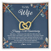 Interlocking Hearts Necklace 18K Yellow Gold Finish | 1 | Personalized To My Wife Necklace From Husband 20 Years Wedding Anniversary For Her 20th Anniversary For Her 20 Years Anniversary Customized Gift Box Message Card | siriusteestore