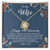 Love Knot Necklace 18K Yellow Gold Finish | 1 | Personalized To My Wife Necklace From Husband 30 Years Wedding Anniversary For Her 30th Anniversary For Her 30 Years Anniversary Customized Gift Box Message Card | siriusteestore