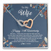 Interlocking Hearts Necklace Stainless Steel & Rose Gold Finish | 1 | Personalized To My Wife Necklace From Husband 35 Years Wedding Anniversary For Her 35th Anniversary For Her 35 Years Anniversary Customized Gift Box Message Card | siriusteestore