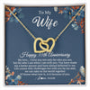 Interlocking Hearts Necklace 18K Yellow Gold Finish | 1 | Personalized To My Wife Necklace From Husband 35 Years Wedding Anniversary For Her 35th Anniversary For Her 35 Years Anniversary Customized Gift Box Message Card | siriusteestore
