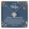 Love Knot Necklace 14K White Gold Finish | 1 | Personalized To My Wife Necklace From Husband 35 Years Wedding Anniversary For Her 35th Anniversary For Her 35 Years Anniversary Customized Gift Box Message Card | siriusteestore