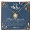 Love Knot Necklace 18K Yellow Gold Finish | 1 | Personalized To My Wife Necklace From Husband 45 Years Wedding Anniversary For Her 45th Anniversary For Her 45 Years Anniversary Customized Gift Box Message Card | siriusteestore