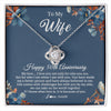Love Knot Necklace 14K White Gold Finish | 1 | Personalized To My Wife Necklace From Husband 50 Years Wedding Anniversary For Her 50th Anniversary For Her 50 Years Anniversary Customized Gift Box Message Card | siriusteestore