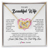 Interlocking Hearts Necklace 18K Yellow Gold Finish | Personalized To My Wife Necklace From Husband Love Heart Soulmate Wife Birthday Anniversary Wedding Valentines Day For Her Customized Gift Box Message Card | siriusteestore