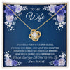 Love Knot Necklace 18K Yellow Gold Finish | 1 | Personalized To My Wife Necklace From Husband Love You Forever Wife Birthday Anniversary Wedding Valentines Day Christmas Customized Gift Box Message Card | siriusteestore