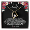 Forever Love Necklace 18K Yellow Gold Finish | 1 | Personalized To My Wife Necklace From Husband You Are My Partner Wife Birthday Anniversary Wedding Valentines Day Christmas Customized Gift Box Message Card | siriusteestore