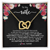 Interlocking Hearts Necklace 18K Yellow Gold Finish | 1 | Personalized To My Wife Necklace From Husband You Are My Partner Wife Birthday Anniversary Wedding Valentines Day Christmas Customized Gift Box Message Card | siriusteestore